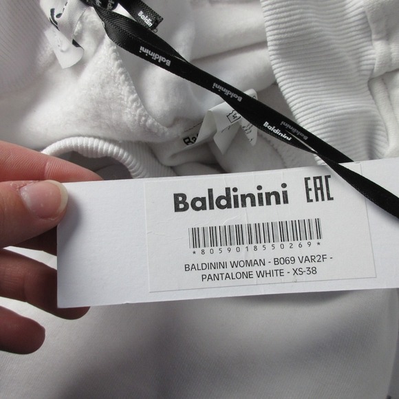Baldinini Women Sweatpants XS 38 White Regular Fit 100% Cotton Logo Jogging 372 - Picture 5 of 12
